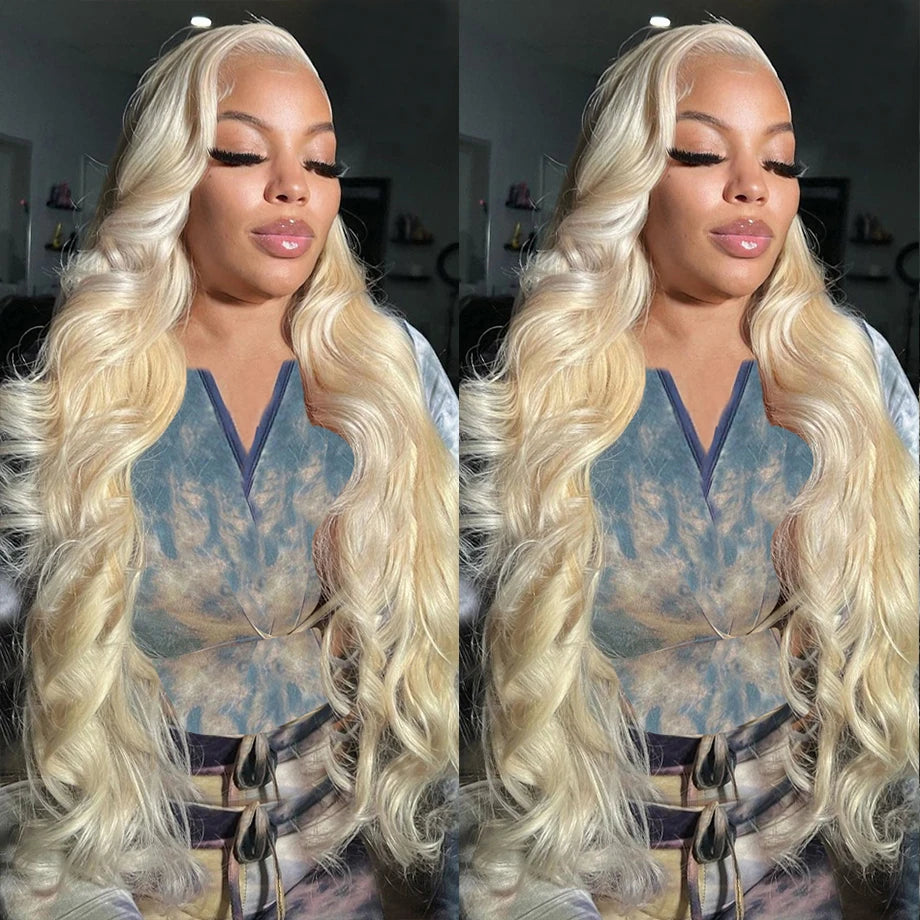 Blonde Body Wave Lace Front Wig 13x6 HD Transparent Lace 13x4 Human Hair Wig 613 Pre Plucked Full Frontal Wigs For Black Women