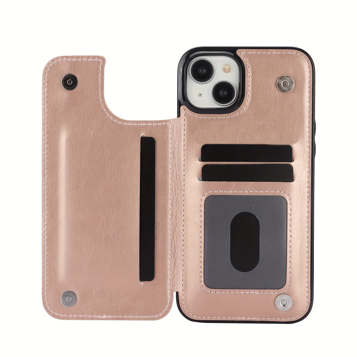 for iPhone 16 15 14 13 12 11 Pro Max XR XS Max SE 2022/2020 7 8 Plus Wallet Case with Card Holder, Faux Leather Kickstand Card Slots Case, Double Magnetic Clasp and Durable Shockproof Cover
