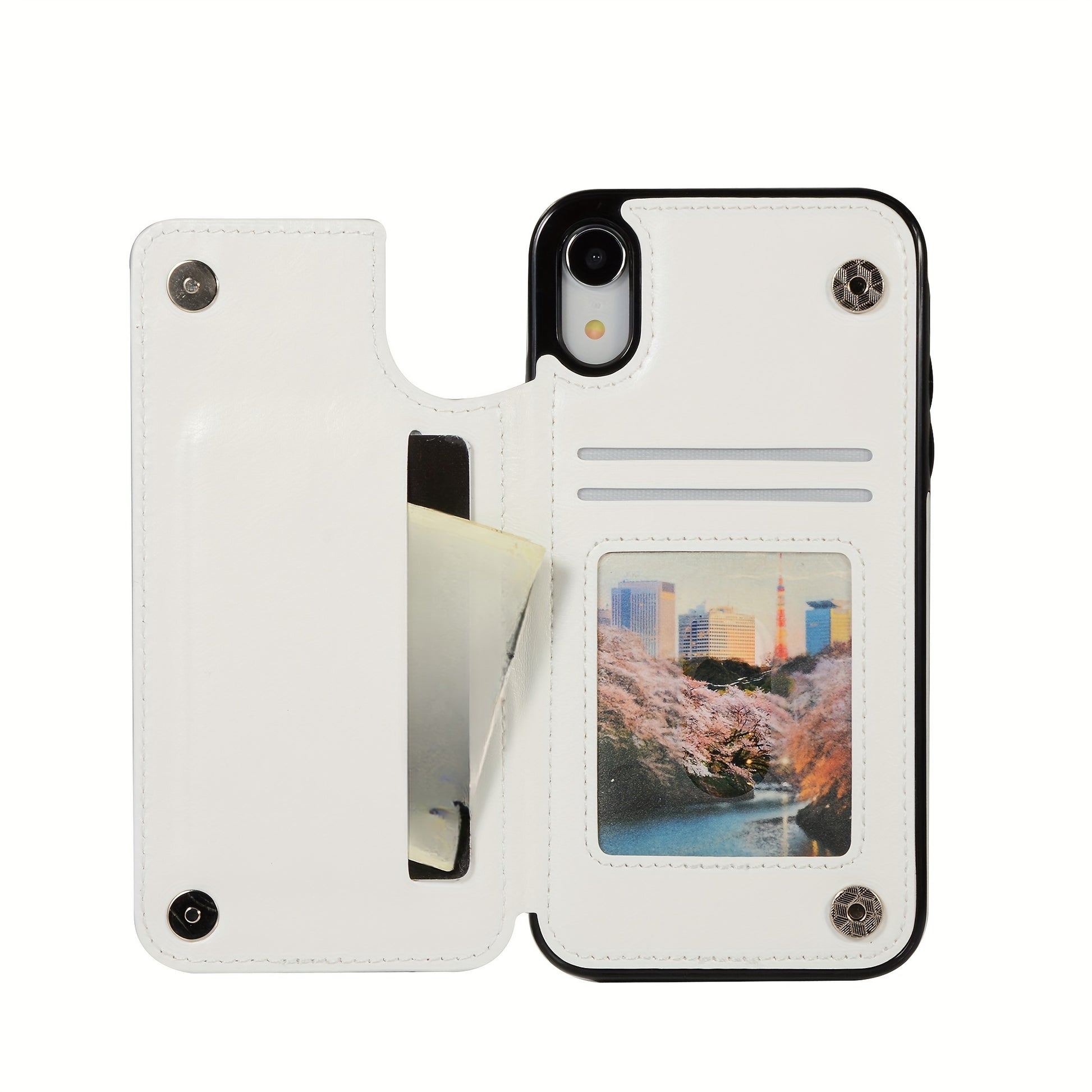 for iPhone 16 15 14 13 12 11 Pro Max XR XS Max SE 2022/2020 7 8 Plus Wallet Case with Card Holder, Faux Leather Kickstand Card Slots Case, Double Magnetic Clasp and Durable Shockproof Cover
