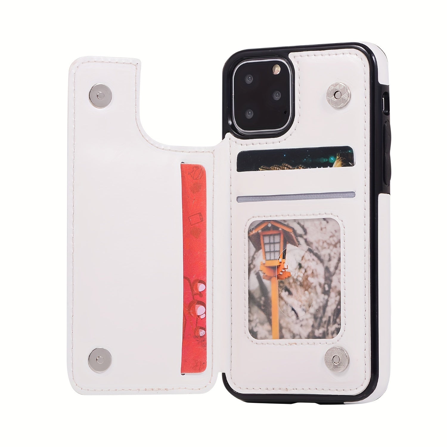 for iPhone 16 15 14 13 12 11 Pro Max XR XS Max SE 2022/2020 7 8 Plus Wallet Case with Card Holder, Faux Leather Kickstand Card Slots Case, Double Magnetic Clasp and Durable Shockproof Cover