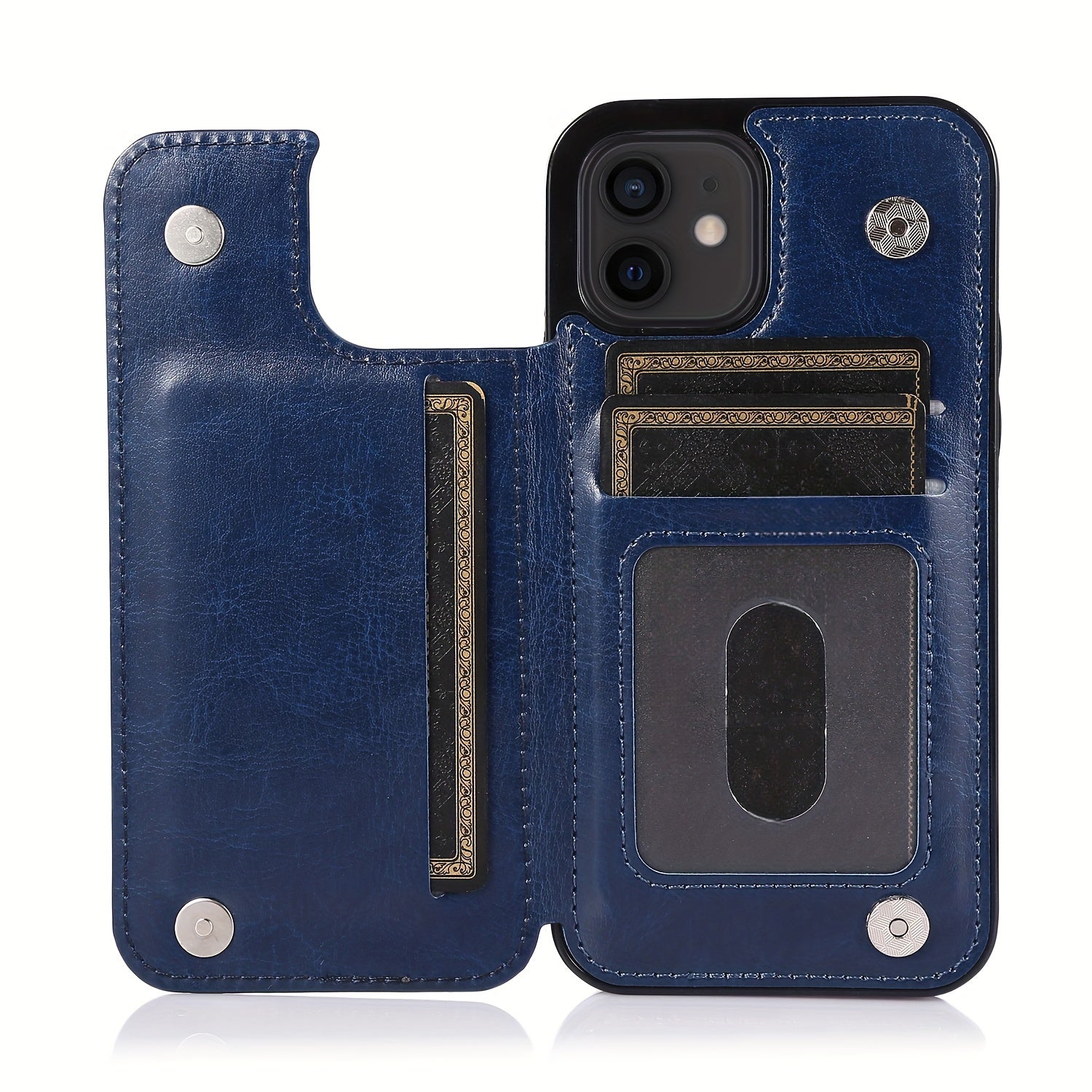 for iPhone 16 15 14 13 12 11 Pro Max XR XS Max SE 2022/2020 7 8 Plus Wallet Case with Card Holder, Faux Leather Kickstand Card Slots Case, Double Magnetic Clasp and Durable Shockproof Cover