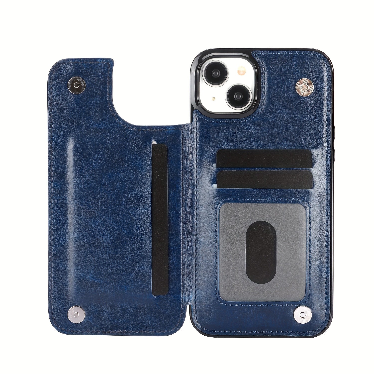 for iPhone 16 15 14 13 12 11 Pro Max XR XS Max SE 2022/2020 7 8 Plus Wallet Case with Card Holder, Faux Leather Kickstand Card Slots Case, Double Magnetic Clasp and Durable Shockproof Cover