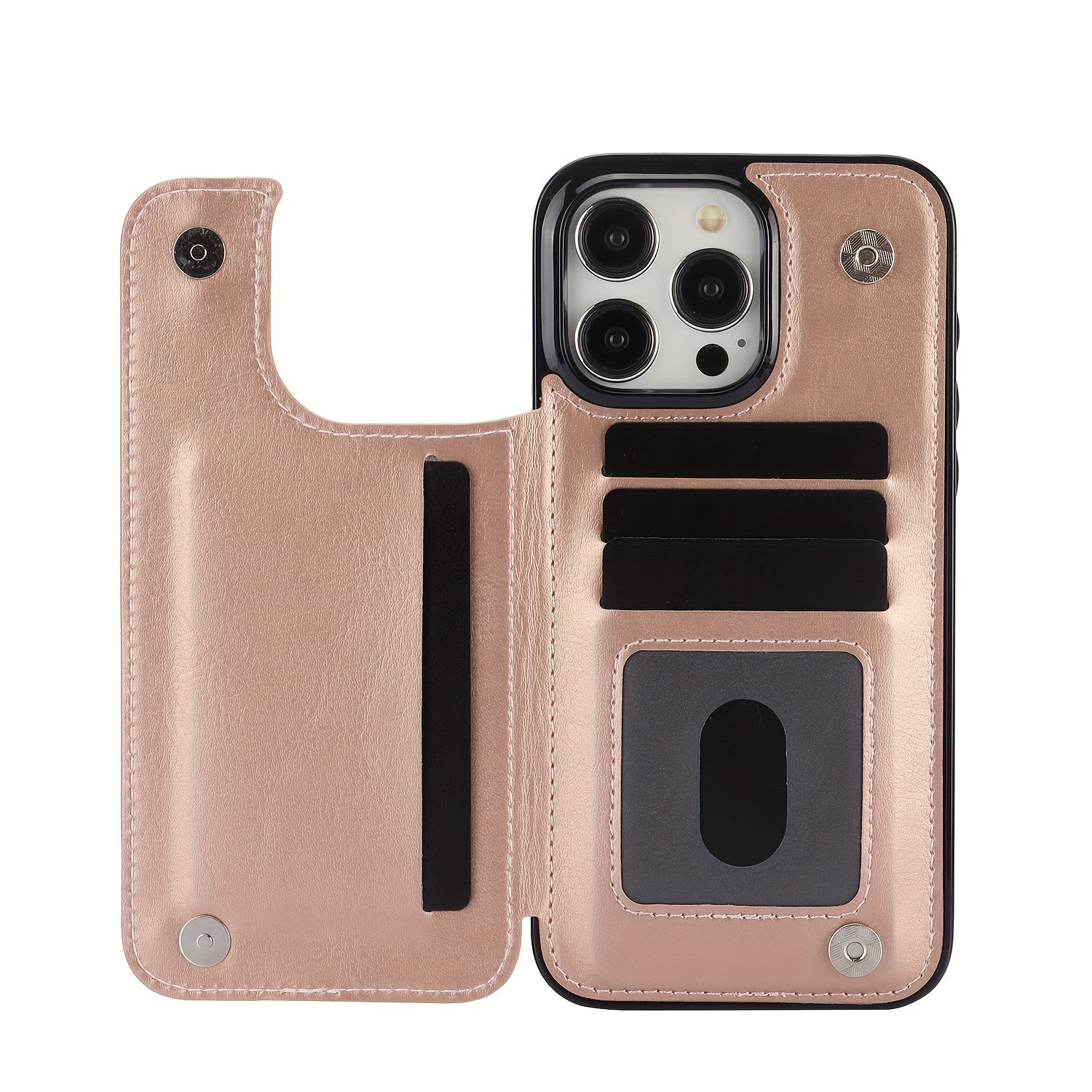 for iPhone 16 15 14 13 12 11 Pro Max XR XS Max SE 2022/2020 7 8 Plus Wallet Case with Card Holder, Faux Leather Kickstand Card Slots Case, Double Magnetic Clasp and Durable Shockproof Cover