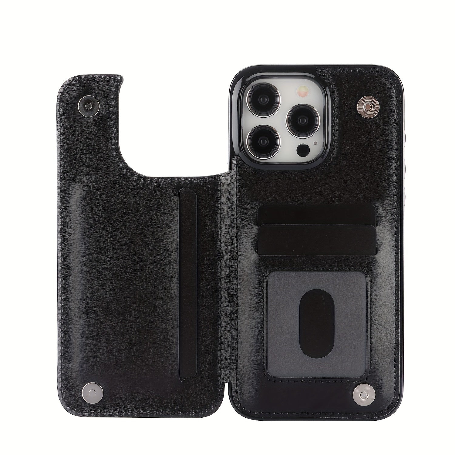 for iPhone 16 15 14 13 12 11 Pro Max XR XS Max SE 2022/2020 7 8 Plus Wallet Case with Card Holder, Faux Leather Kickstand Card Slots Case, Double Magnetic Clasp and Durable Shockproof Cover