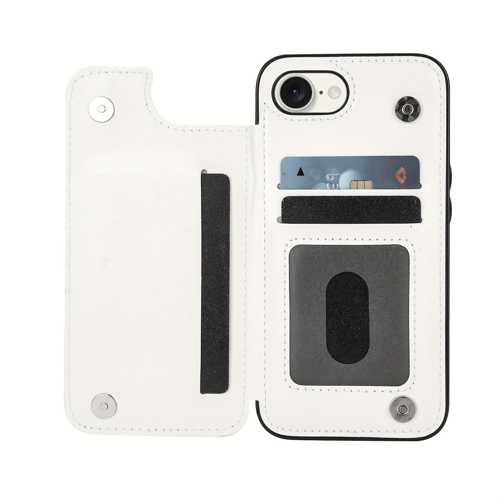 for iPhone 16 15 14 13 12 11 Pro Max XR XS Max SE 2022/2020 7 8 Plus Wallet Case with Card Holder, Faux Leather Kickstand Card Slots Case, Double Magnetic Clasp and Durable Shockproof Cover
