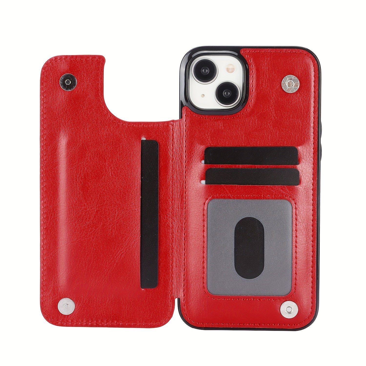 for iPhone 16 15 14 13 12 11 Pro Max XR XS Max SE 2022/2020 7 8 Plus Wallet Case with Card Holder, Faux Leather Kickstand Card Slots Case, Double Magnetic Clasp and Durable Shockproof Cover