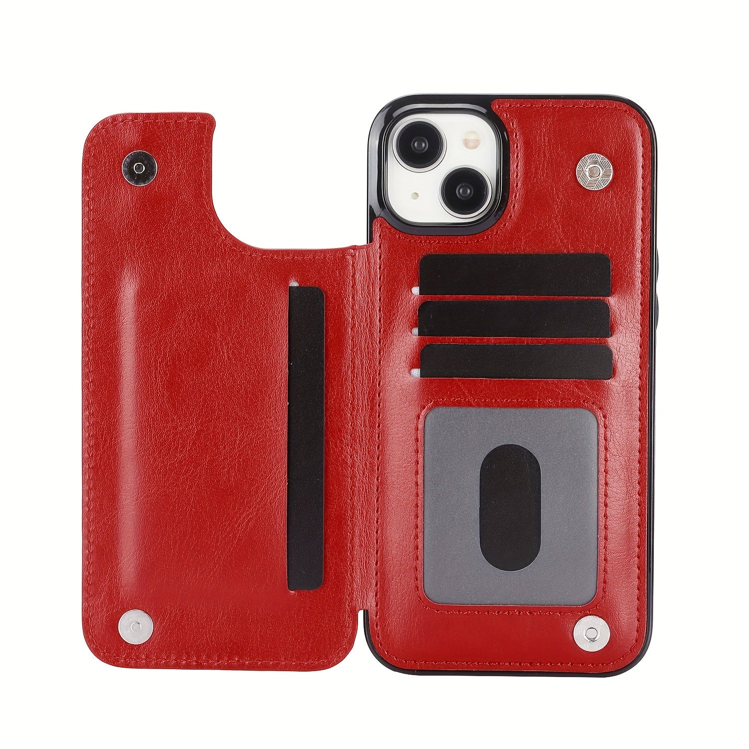 for iPhone 16 15 14 13 12 11 Pro Max XR XS Max SE 2022/2020 7 8 Plus Wallet Case with Card Holder, Faux Leather Kickstand Card Slots Case, Double Magnetic Clasp and Durable Shockproof Cover