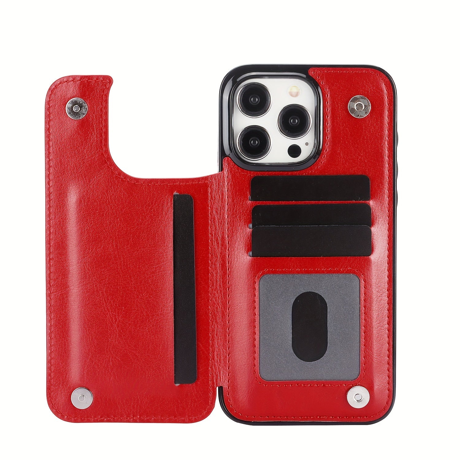 for iPhone 16 15 14 13 12 11 Pro Max XR XS Max SE 2022/2020 7 8 Plus Wallet Case with Card Holder, Faux Leather Kickstand Card Slots Case, Double Magnetic Clasp and Durable Shockproof Cover