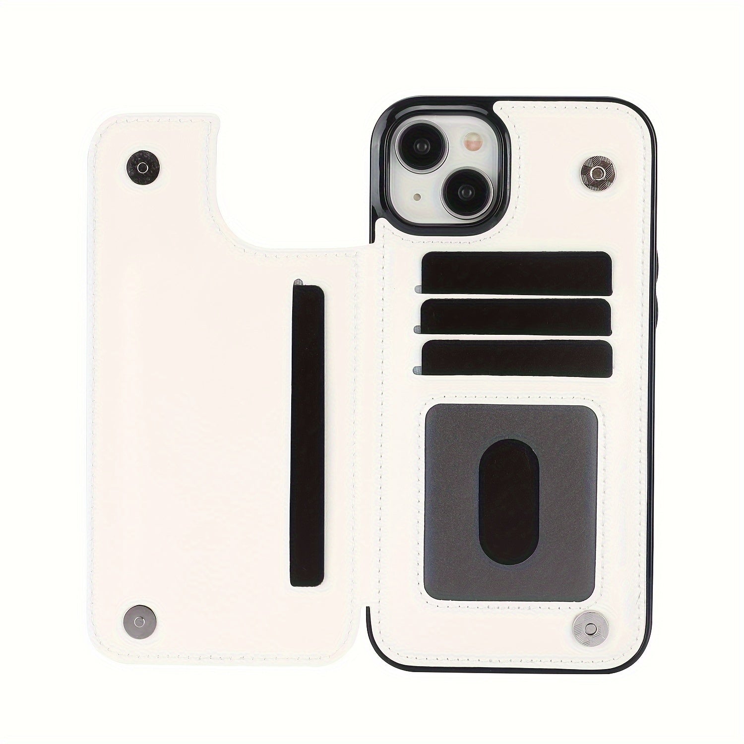 for iPhone 16 15 14 13 12 11 Pro Max XR XS Max SE 2022/2020 7 8 Plus Wallet Case with Card Holder, Faux Leather Kickstand Card Slots Case, Double Magnetic Clasp and Durable Shockproof Cover