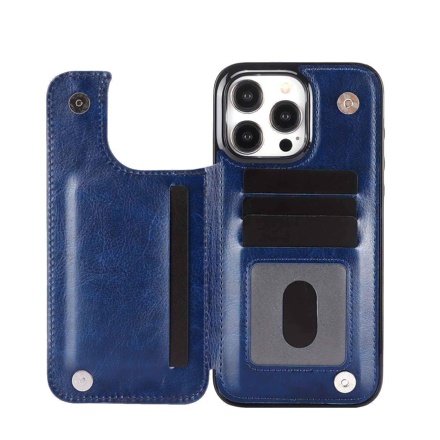 for iPhone 16 15 14 13 12 11 Pro Max XR XS Max SE 2022/2020 7 8 Plus Wallet Case with Card Holder, Faux Leather Kickstand Card Slots Case, Double Magnetic Clasp and Durable Shockproof Cover